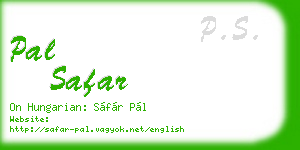 pal safar business card